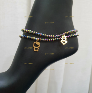 Double Rainbow Ajoke Anklet with Pendants