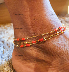 Gold Chain #5 Anklet With Mini Iyun